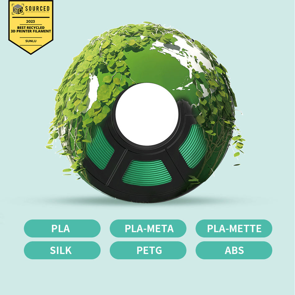 [MOQ : 3 Rouleaux] Filament recyclé environnemental PLA, PLA-META, SILK, ABS, PETG Filament 1KG