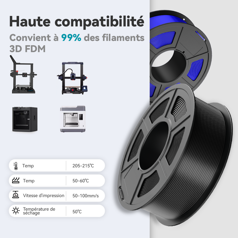 [MOQ : 6 Rouleaux] PLA+(PLA Plus) Filament 1KG