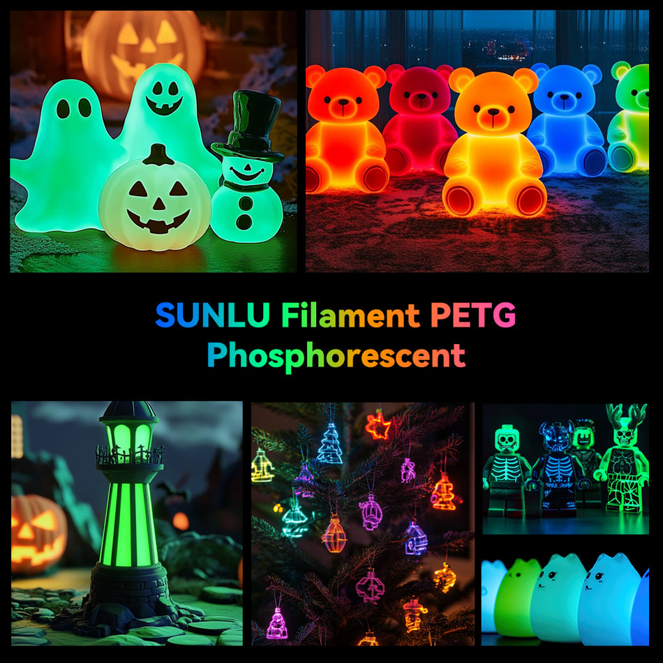 Filament PETG Lumineux (Phosphorescent) pour imprimante 3D 1KG