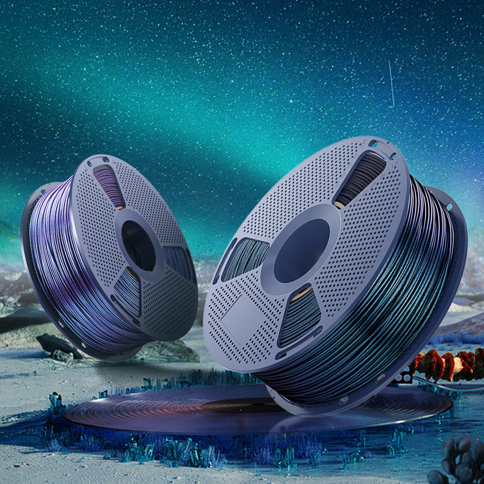 SUNLU PLA Galaxy Filament Esthétique 1KG, Filament PLA à Changement de Couleur, Poudre Nacrée Ultrafine Étincelante